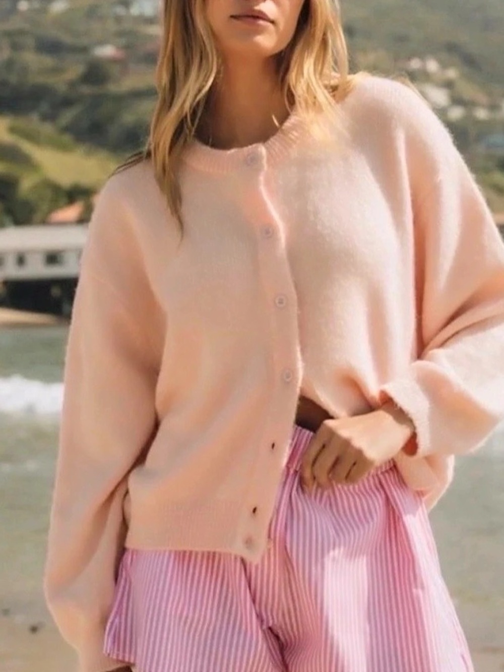 NWT Daily Drills Pink Cardigan